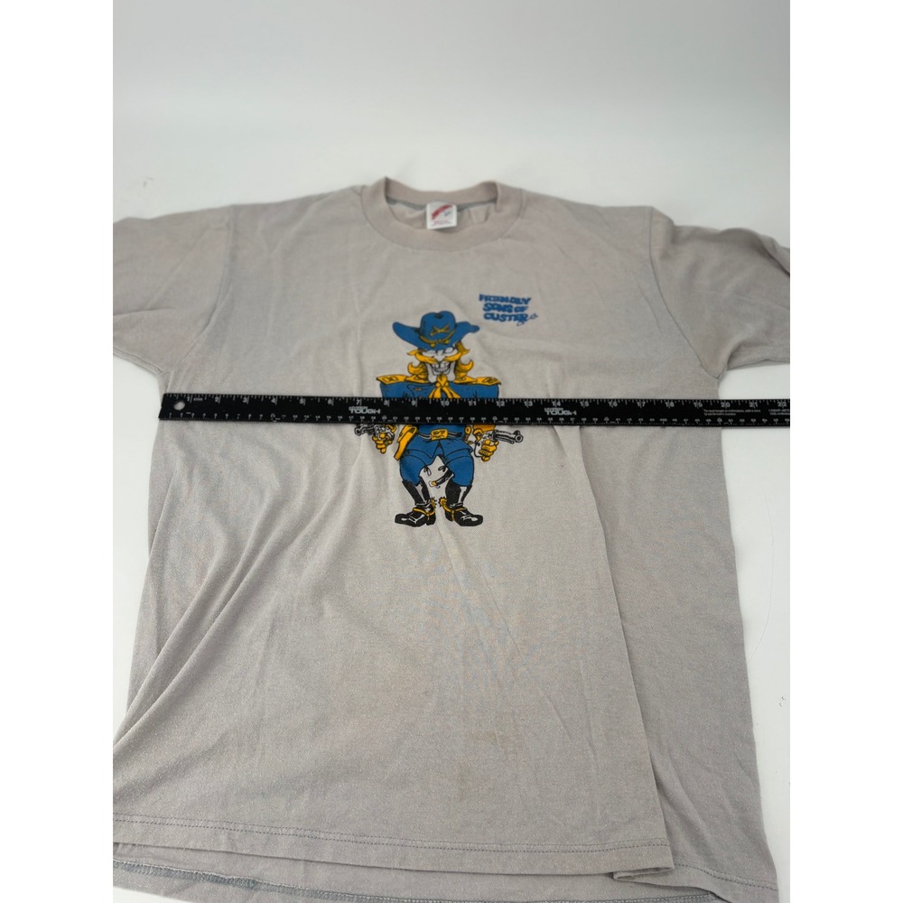 Jerzees Friendly Sons of Custer Graphic T-Shirt Vintage Large Gray Mens - Picture 5 of 8
